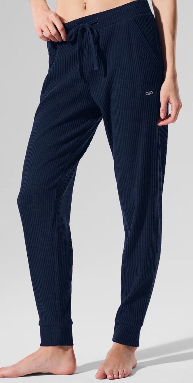 Alo Yoga Muse Ribbed Jogger Sweatpant in Navy Size XS